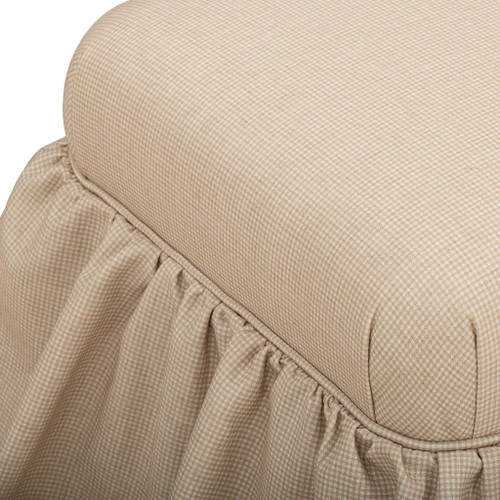 Gertrude - Performance Linen Skirted Ottoman - Yellow