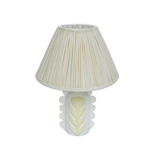 Edith - Scalloped Papier Mache Flower Pleated Table Lamp - Cream