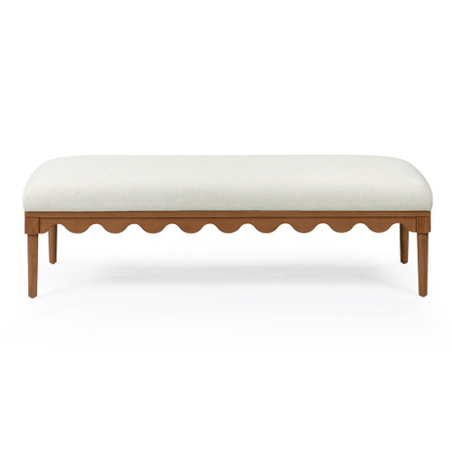 Oodle - Vegan Mohair Bench, Walnut Legs