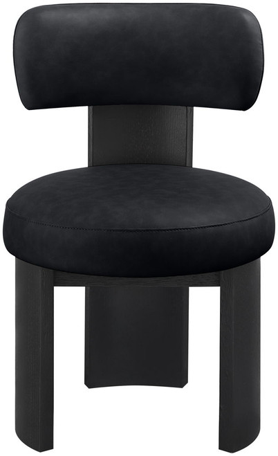 Atelier - Vegan Leather Upholstered Dining Chair (Set of 2) - Black Frame