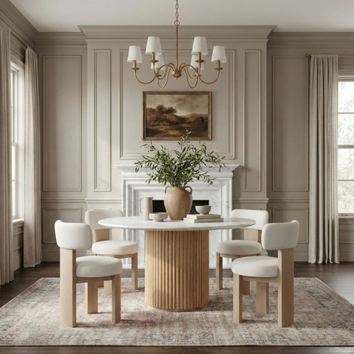 Atelier - Vegan Leather Upholstered Dining Chair (Set of 2) - Painted Natural Frame