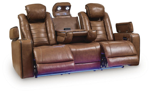 Gruaro - Power Reclining Sofa With Adjustable Headrest - Amber