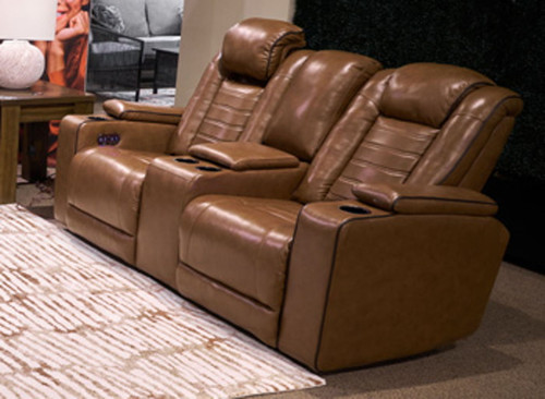 Gruaro - Power Reclining Loveseat With Console / Adjustable Headrest - Amber