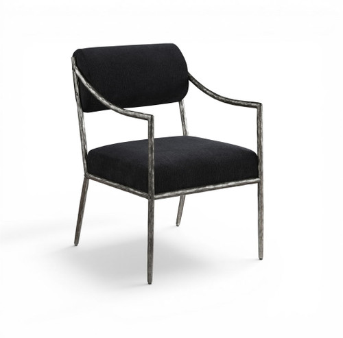 Bastille - Upholstered Dining Arm Chair (Set of 2) - Silver Frame