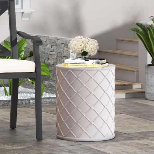 End Table, Outdoor - Antique White
