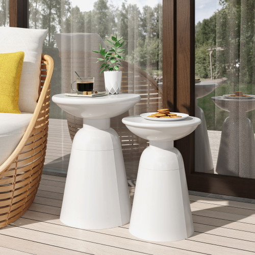 Serenita - Outdoor Side Tables With Flared Design (Set of 2)