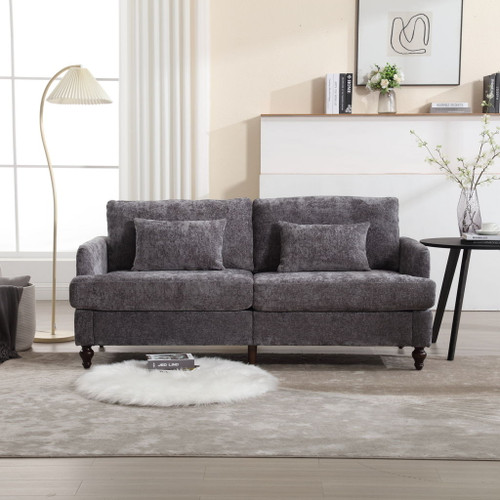 Mid Century Modern Fabric Loveseat Sofa, 2 Seat Upholstered Couch