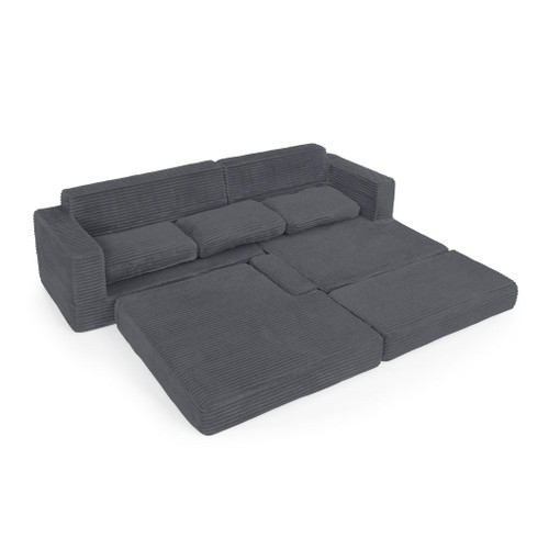 Modern Minimalist L Shape Modular Sectional Sofa, Couch