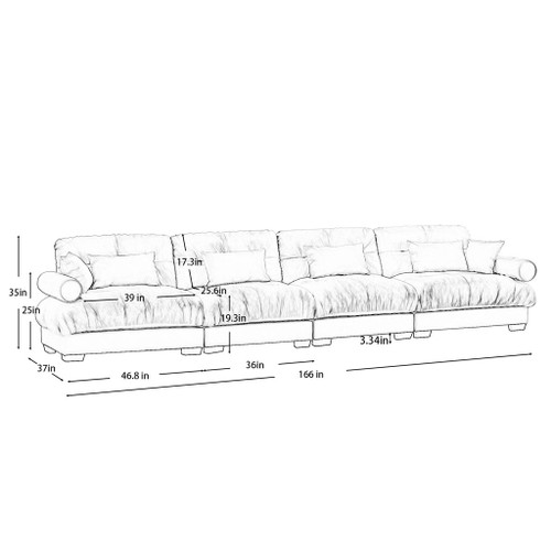 Super Comfort Oversized Modular Sectional Sofa, Deep Seat Convertible L Shaped Couch