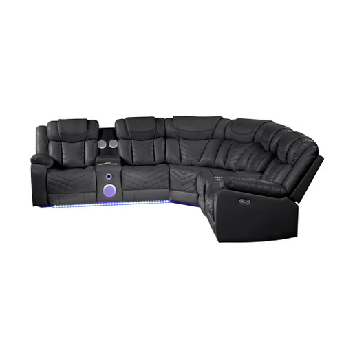 Challenger - Recliner Sectional Sofa, Built In USB, C Ports & Bluetooth