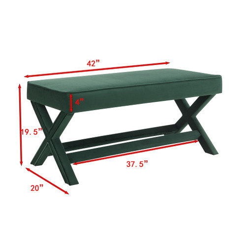 Comfort Double Bench Upholstered With X Crossed Legs