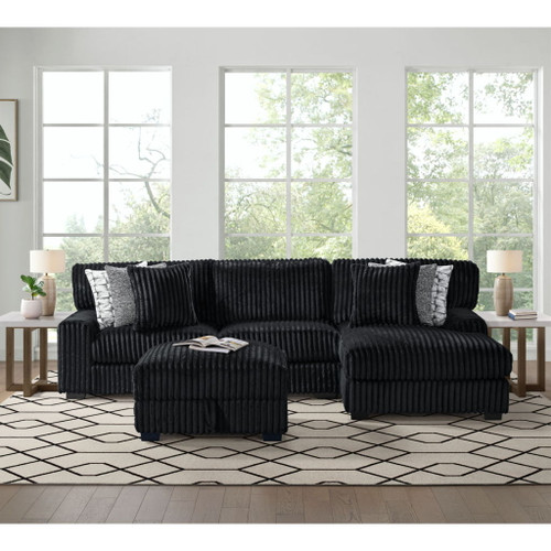 Nightfall - Storage Ottoman - Grand Cord Black