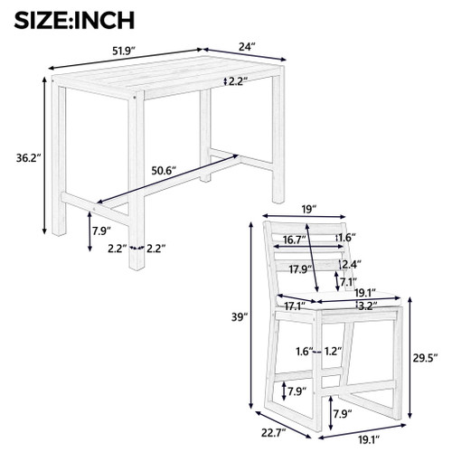 Patio Bar Set With Ergonomic Chairs