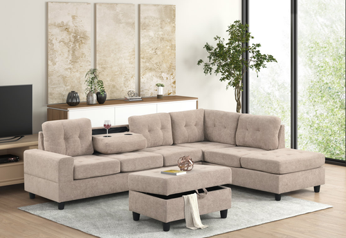 Heights Reversible Sectional with Ottoman 49Heights by Happy Homes