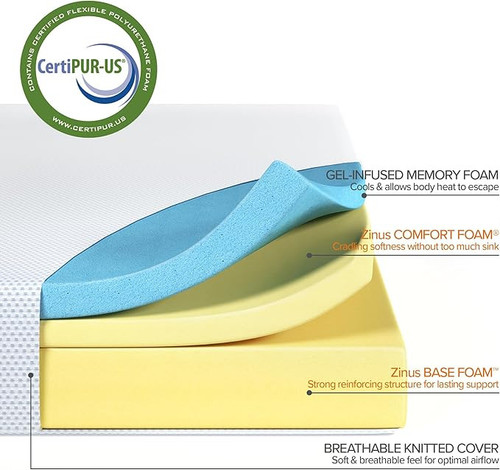 Zinus 12” Cushioned Medium Memory Foam Mattress California King