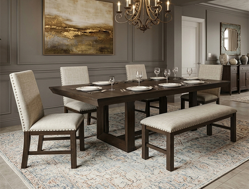 Domingo Dining Room Set in Brown 2272-6P by Crown Mark