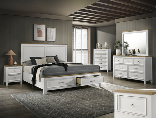 Aston Storage Bedroom Set in White B6550 by Crown Mark
