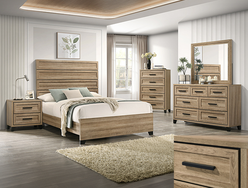 Jameson Bedroom Set in Natural B4690 by Crown Mark