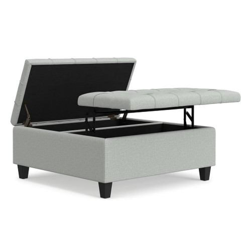 Harrison - Coffee Table Storage Ottoman Lift Top - Stone Gray