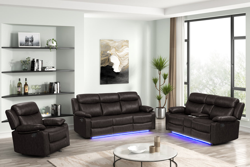 Aiden 3PC Reclining Set in Leather Gel