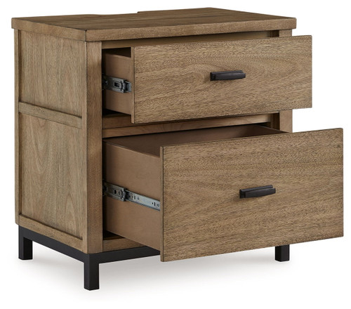 Tomtyn - Two Drawer Night Stand - Light Brown