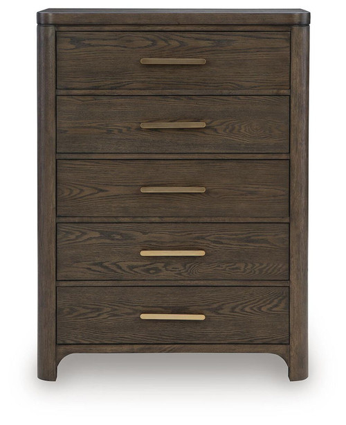 Radkin - Five Drawer Chest - Burnished Brown