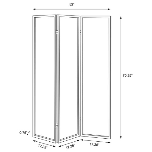 3 Panel Folding Screen - Beige