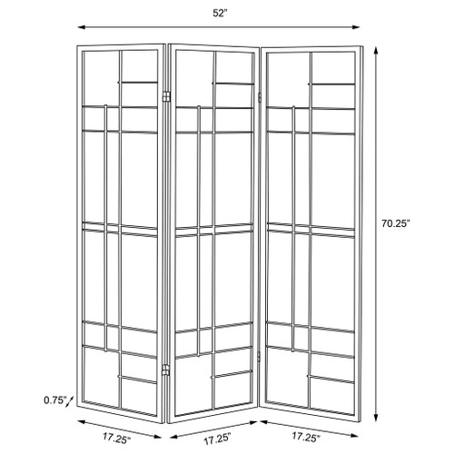 Colby - 3-Panel Folding Floor Screen - Brown / White