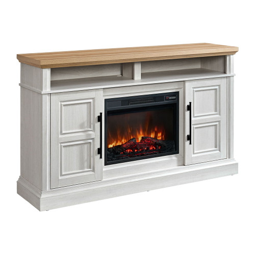 Villa - Console With 23" Fireplace Insert - White & Natural