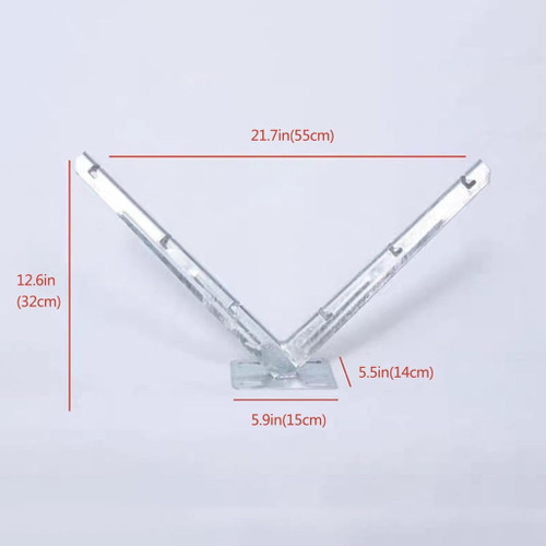 Galvanized V Bracket For Razor Wire Extension Fence Support 1 Pair - Silver