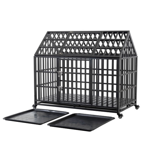 Heavy Duty Dog Crate Lockable Wheels