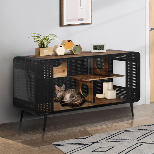 Cat House With Tempered Glass