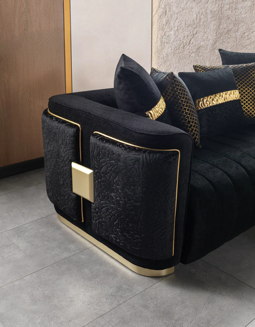 Carlina Black Velvet Living Room Set