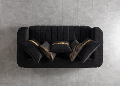 Carlina Black Velvet Living Room Set