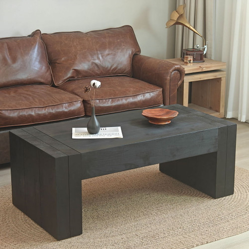 Modern Farmhouse Living Room Block Leg Coffee Table