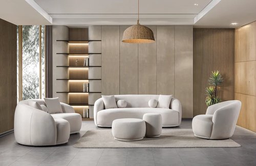 Bonita Ivory Velvet Living Room Set