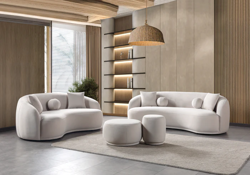 Bonita Ivory Velvet Living Room Set