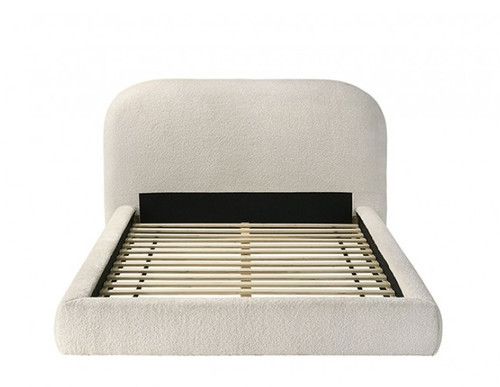Whitnash Contemporary Ivory Upholstered Platform Bed