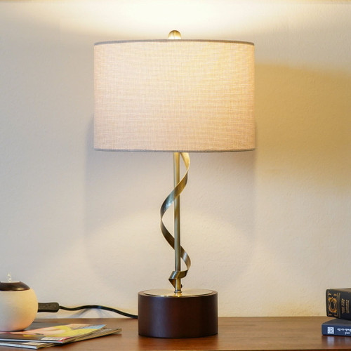 Nightstand Desk Lamp With Twisted Base - White