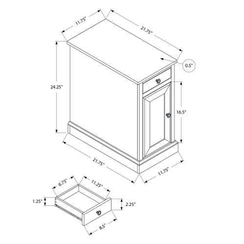 Accent Table With Storage Drawer For Living Room - Blue