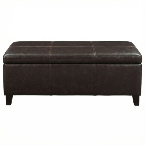 Rectangle Storage Ottoman Bench For Living Room - Brown