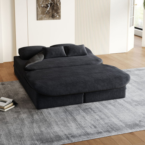 2 In 1 Foldable Sofa Bed With Multi Functional Blanket