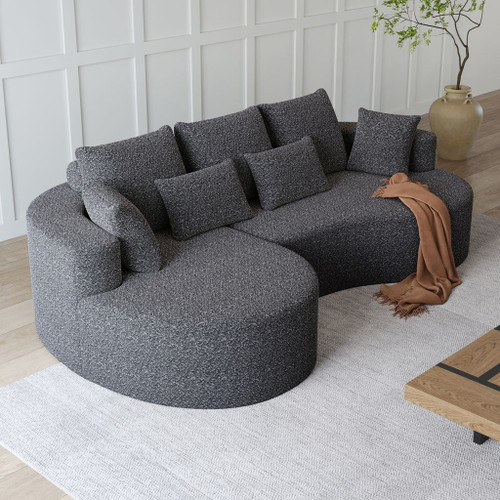 Curved Oversized Sectional Sofa With Extra Deep Seat