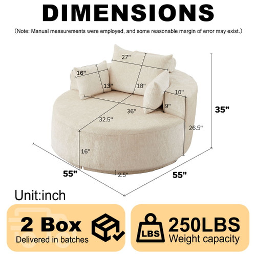 Single 360 Degree Swivel Chair For Living Room