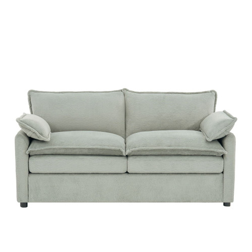 Modern Loveseat Sofa, Upholstered Couch With Side Storage Pockets