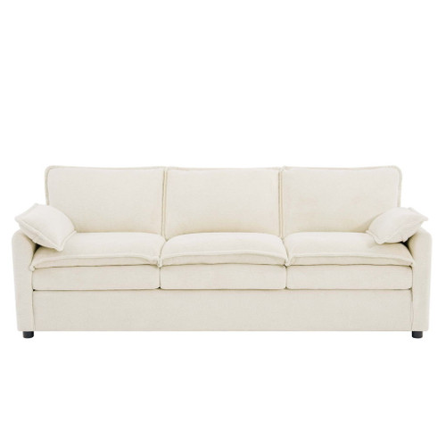 Modern 3 Seater Sofa With Side Storage Pockets For Living Room