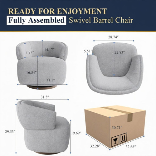 Swivel Barrel Accent Oversized Club Chair