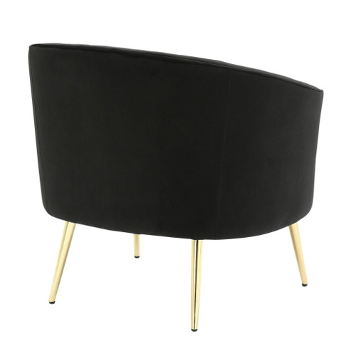 Tania - Accent Chair - Gold Metal And Black Velvet