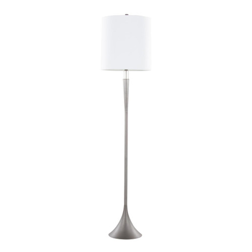 Marla - Metal Floor Lamp - Cast Iron, Clear Crystal, White Linen
