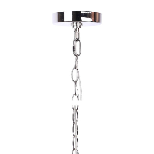 Dangle - Drum Metal Pendant Lamp - Polished Nickel, Clear Crystal